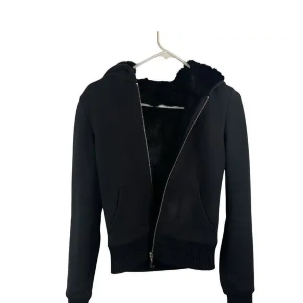 Juicy couture reversible fur Black Zip-Up Hoodie